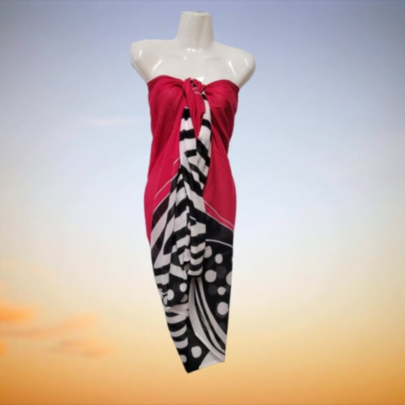 Cover Up Handpainted Cotton Batik Coverups Strapless Wrap Dress Home Accent - Picture 2 of 7